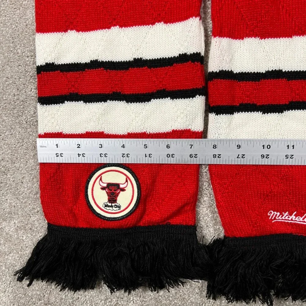 Mitchell & Ness Unisex One Size‎ Red Knit Chicago Bulls NBA Basketball Scarf NWT